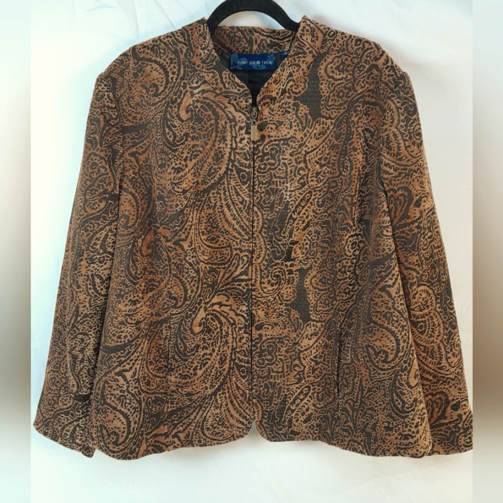 Susan Graver 2xl Jacket Paisley Print- NeverWorn- FULL LENGTH  - REGULAR FIT
